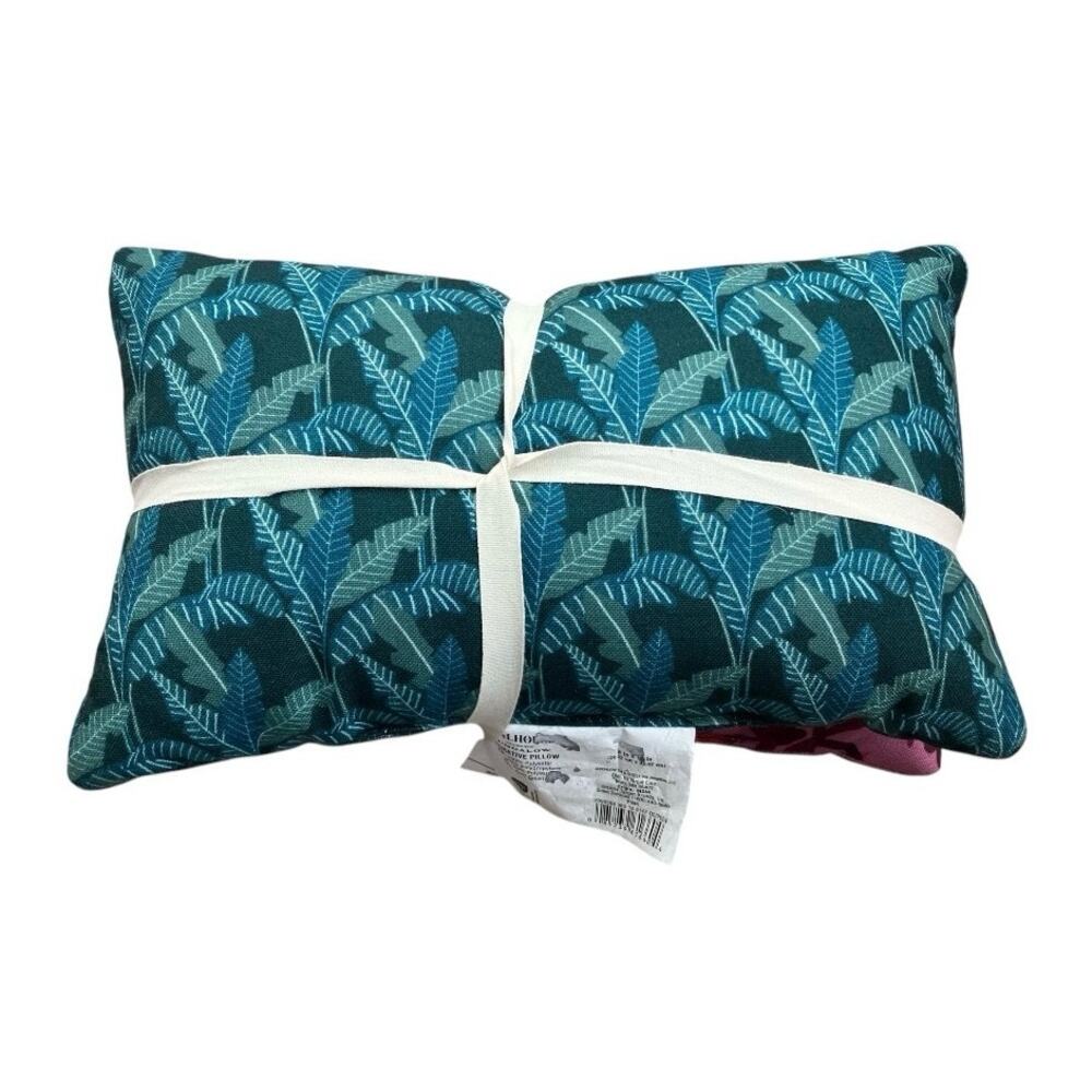 Jungalow x Opalhouse 2pc Wild Oblong Decorative Pillows 8"x13" Pink Teal - Picture 4 of 5